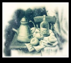 עיפרון ופנינים: שרטוט אלגנטיות בטבע דומם